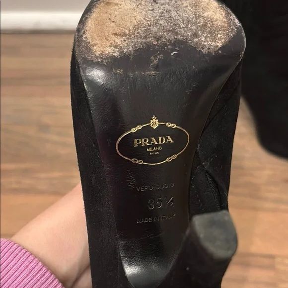 Prada Elegant Suede Black Women's Boots - Picture 5 of 10